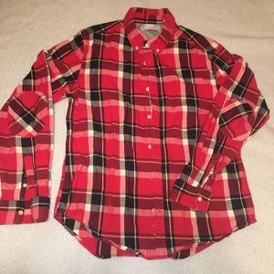 Men’s Five Four Red Plaid Shirt Size Medium